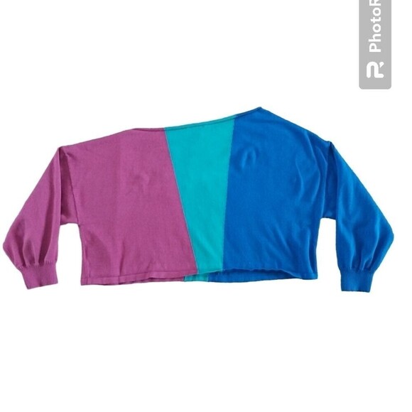 Bar 111 sweater size XL color block crop womens shirt - Picture 3 of 5